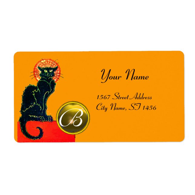 BLACK CAT HALLOWEEN PARTY MONOGRAM (Front)