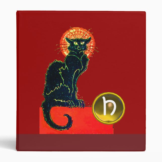 BLACK CAT HALLOWEEN PARTY MONOGRAM BINDER (Front)