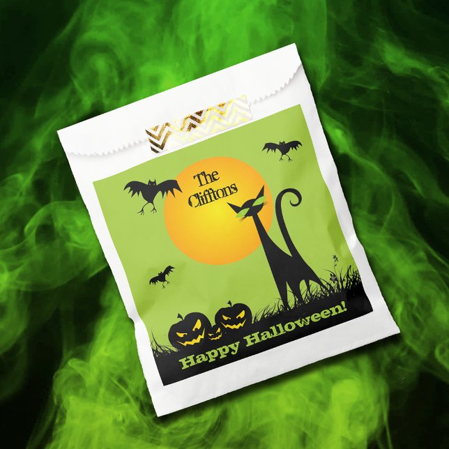 Black Cat Halloween Party Treat Favour Bag (Creator Uploaded)