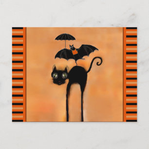 Black Cat Halloween Postcard
