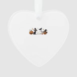 Black Cat Halloween Pumpkin Boo Ghost Witch Spooky Ornament