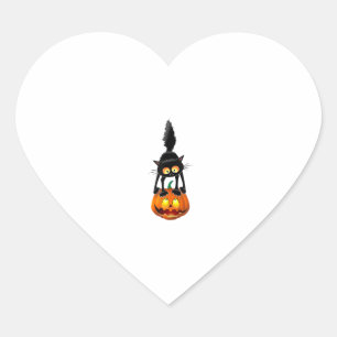 Black Cat Halloween Pumpkin Costume Women Men Kids Heart Sticker