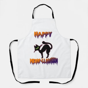 Black Cat Halloween Pumpkin Halloween Apron