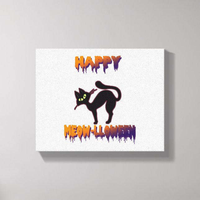 Black Cat Halloween Pumpkin Halloween Canvas Print (Front)