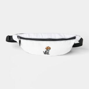 Black Cat Halloween Pumpkin Head Costume For Women Fanny Pack