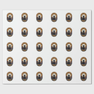 Black Cat Halloween Shirt Vintage Midnight Charm D Wrapping Paper