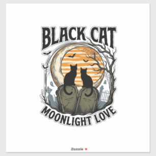 Black Cat Halloween Shirt Vintage Moon Graveyard A