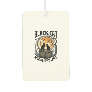 Black Cat Halloween Shirt Vintage Moon Graveyard A Air Freshener