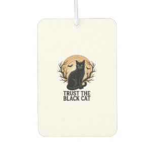 Black Cat Halloween Shirt Vintage Spooky Moon Cat  Air Freshener