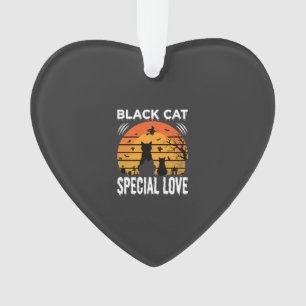 Black Cat Halloween Special Love Gothic Design Ornament