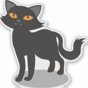  Black Cat Halloween Sticker – Spooky Vibes