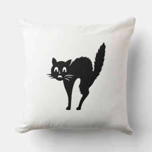 Black cat   Halloween Throw Pillow