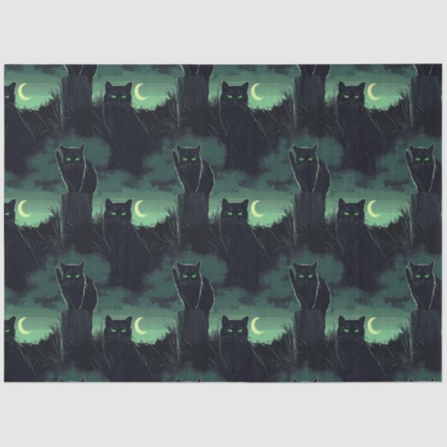Black Cat Halloween Tissue Paper (Front)
