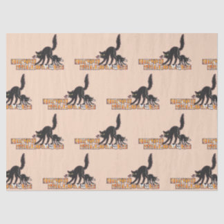 Black cat halloween  tissue paper