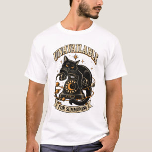 Black Cat Halloween Unavailable for Summoning T-Shirt