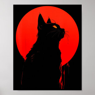 Black Cat Halloween _ Y Spooky Season Kitty Goth Poster