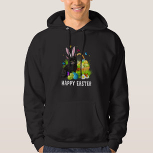 Black Cat Happy Easter Day Bunny Eggs Mens Womens Hoodie
