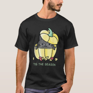 Black Cat Happy Fall Pumpkin Thanksgiving Hallowee T-Shirt