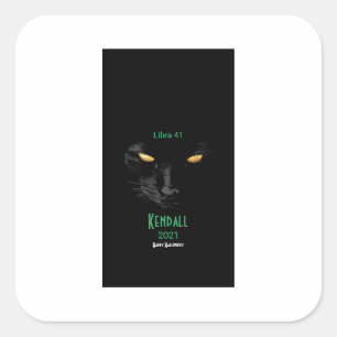 Black Cat Happy Halloween customizable Square Sticker