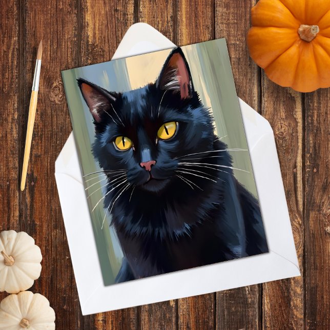 Black Cat | Happy Halloween Spooky  Holiday Card (Creator Uploaded)