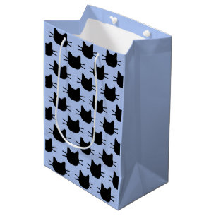 Black Cat Head Silhouette Repeat Pattern Gift Bag