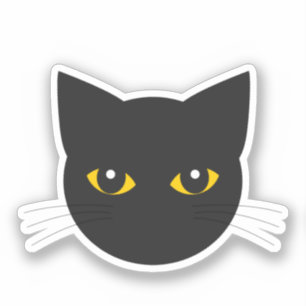 Black cat head Sticker
