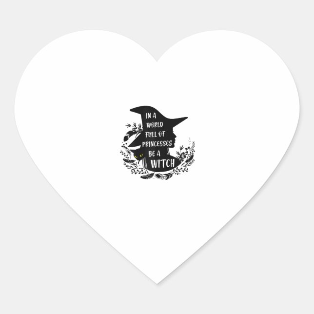 Black Cat  Heart Sticker (Front)