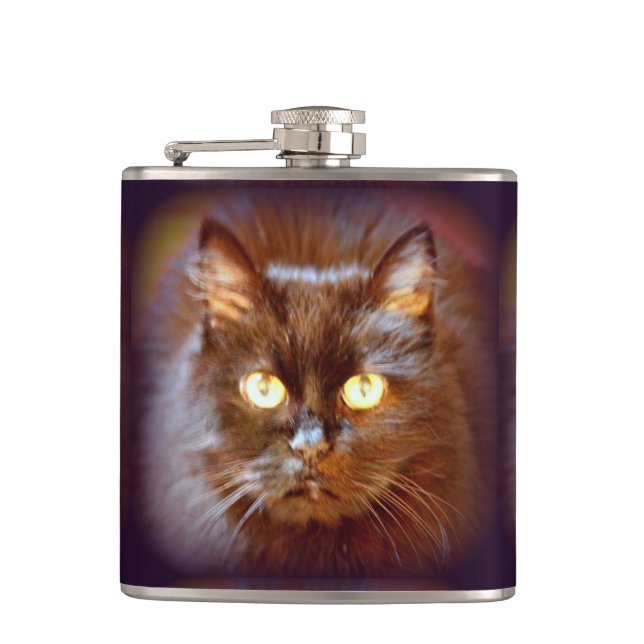 black cat hip flask (Front)