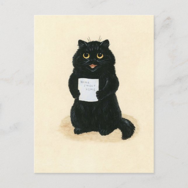 Black Cat Home Sweet Home Rescue Shelter Cute Postcard (Front)
