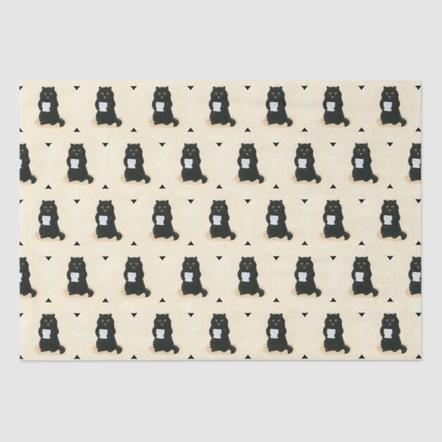 Black Cat Home Sweet Home Rescue Shelter Cute Tissue Paper (Front)