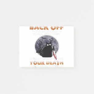 Black Cat Horror Back Off I've Got Enough To Deal Post-it Notes