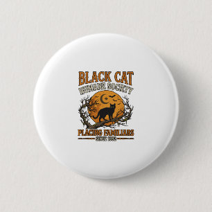 Black Cat Humane Society Halloween Full Moon Bats_ 2 Inch Round Button