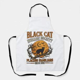 Black Cat Humane Society Halloween Full Moon Bats_ Apron