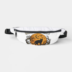 Black Cat Humane Society Halloween Full Moon Bats_ Fanny Pack