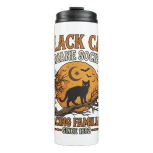 Black Cat Humane Society Halloween Full Moon Bats_ Thermal Tumbler