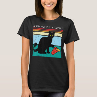 Black Cat I Do What I Want Cup  Men Women Girls Ki T-Shirt