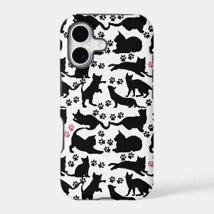 Black Cat Icon with Paws