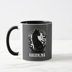 Black Cat Illustration   Salem Mug
