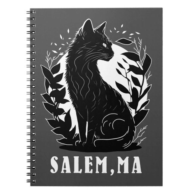 Black Cat Illustration | Salem Notebook (Front)