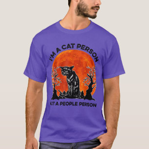 Black Cat I'm A Cat Person Not A People Person Hal T-Shirt