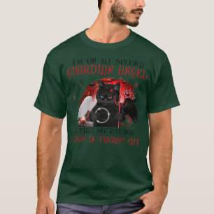 Black Cat I'm On My Second Guardian Angel My First T-Shirt