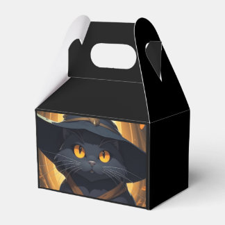 Black Cat in a Witch Hat Favor Box