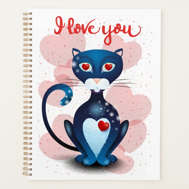Black cat in Love Planner (Front)