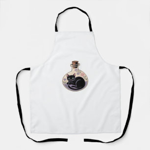 Black Cat in Potion Bottle Classic T-Shirt Apron