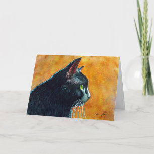 Black Cat in Profile, Tickles Card