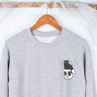 Black Cat in Skull Shirt Spooky Cute Halloween