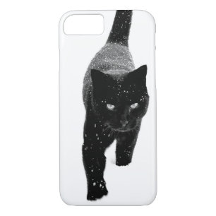 Black Cat in the White Snow Case-Mate iPhone Case