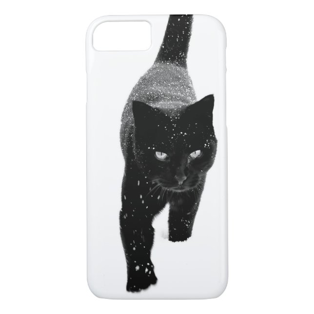 Black Cat in the White Snow Case-Mate iPhone Case (Back)