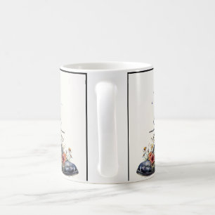 Black Cat in Whimsical Boot Latte Love Custom  Coffee Mug