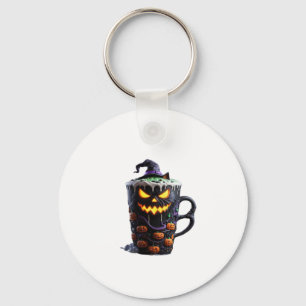 Black Cat in Witch Hat � Matcha Latte Magic Classi Keychain